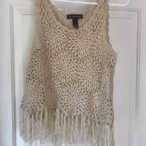 INC Boho Top/Vest with Fringe